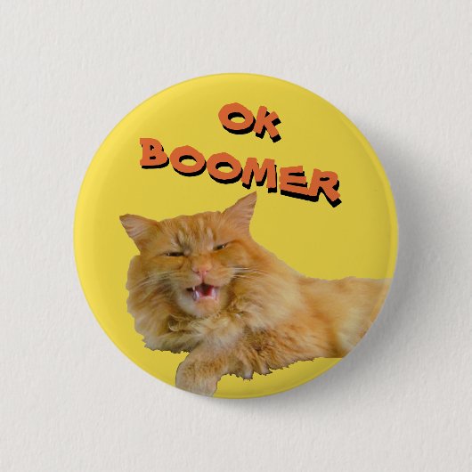 Ok Boomer Talking Cat Meme Ronde Button 5,7 Cm (Voorkant)