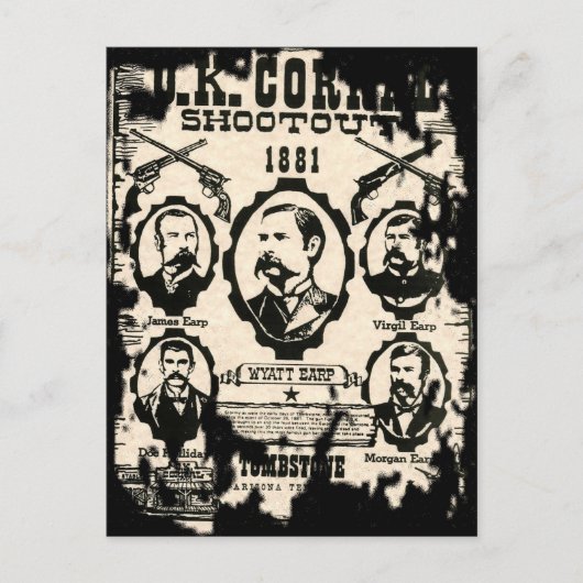 OK Corral Shootout Briefkaart (Voorkant)