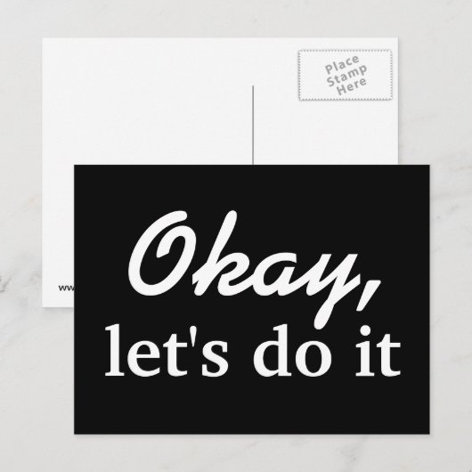 OK, faisons-le - carte postale (Devant / Derrière)