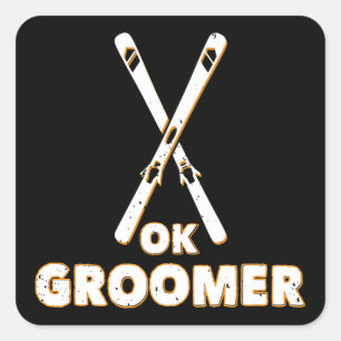 Ok Groomer Skis Vierkante Sticker