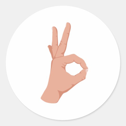 OK Hand Sign Ronde Sticker (Voorkant)