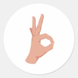 OK Hand Sign Ronde Sticker