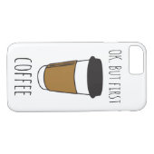 Ok Maar Eerste Koffie, Reizen Mok Illustratie grap Case-Mate iPhone Case (Achterkant (Horizontaal))