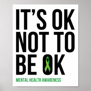 OK niet OK zijn - Mental Health Awareness Ribbon Poster