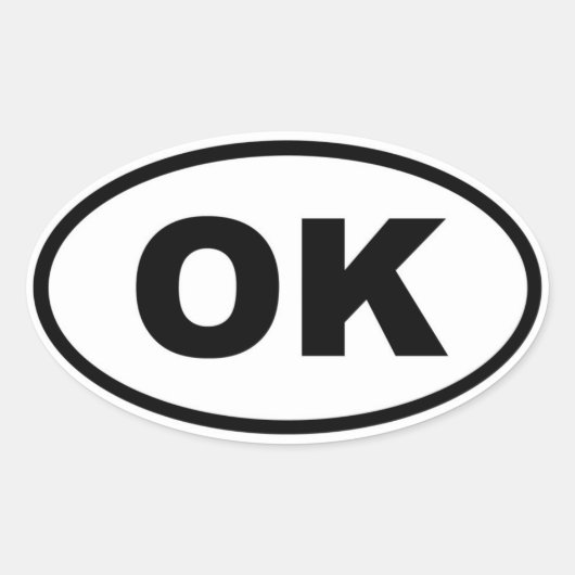OK Oklahoma Ovale Sticker (Voorkant)
