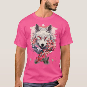 Okami Wolf Japanse anime Kawaii Blossom Cherry Fl T-shirt