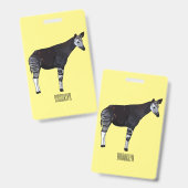 Okapi cartoon illustratie badge (Voor- en achterkant)