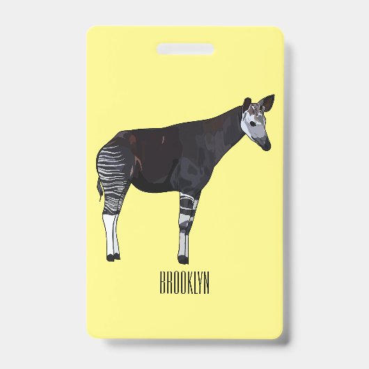 Okapi cartoon illustratie badge (Voorzijde)