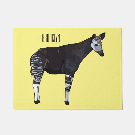 Okapi cartoon illustratie deurmat (Voorkant)