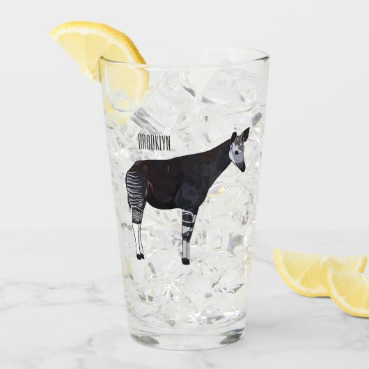 Okapi cartoon illustratie glas (Voorkant ijs)