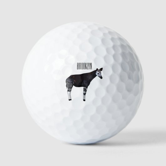Okapi cartoon illustratie golfballen (Voorkant)