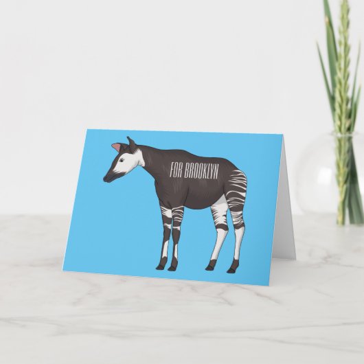 Okapi cartoon illustratie kaart (Voorkant)