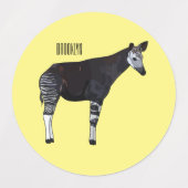 Okapi cartoon illustratie labels (Design 2)