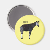 Okapi cartoon illustratie magneet (Voorkant / Achterkant)