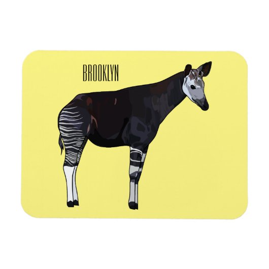 Okapi cartoon illustratie magneet (Horizontaal)
