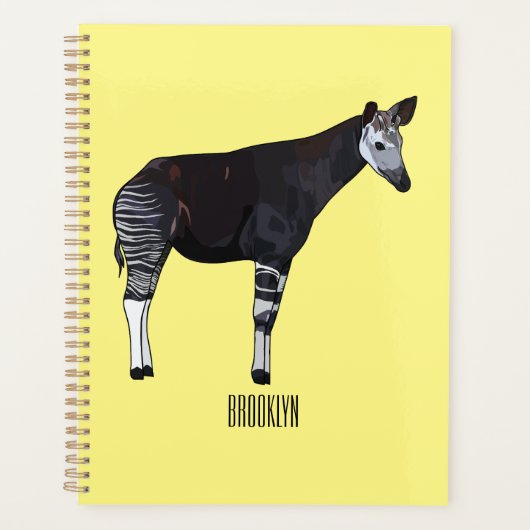Okapi cartoon illustratie planner (Voorkant)