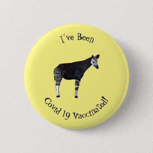 Okapi cartoon illustratie ronde button 5,7 cm