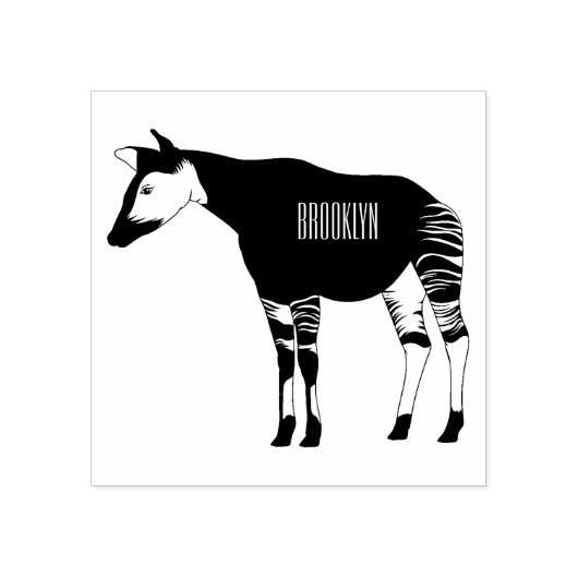 Okapi cartoon illustratie 	rubberstempel (Afrduk)