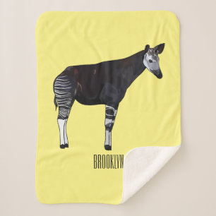 Okapi cartoon illustratie sherpa deken