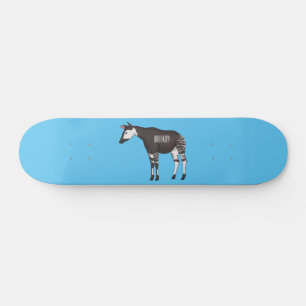 Okapi cartoon illustratie skateboard