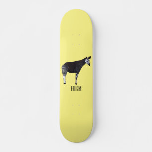 Okapi cartoon illustratie skateboard