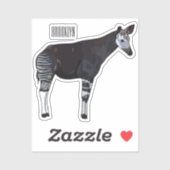 Okapi cartoon illustratie sticker (Vel)