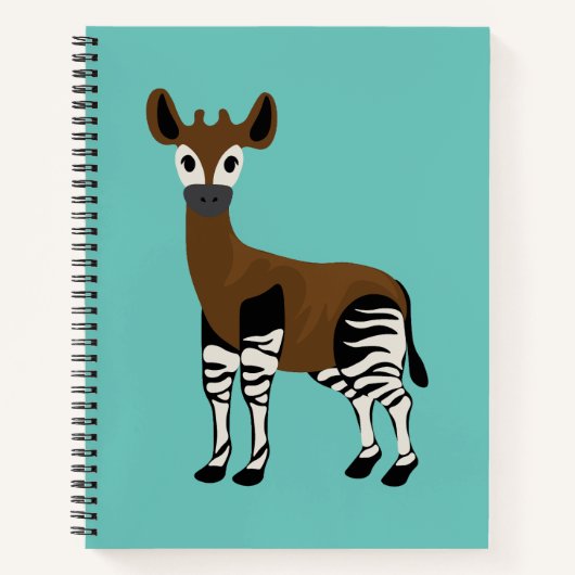 Okapi-Cartoon, Majestic Okapi Animal, Okapi Lovers Notitieboek (Voorkant)