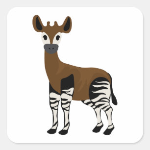 Okapi-Cartoon, Majestic Okapi Animal, Okapi Lovers Vierkante Sticker