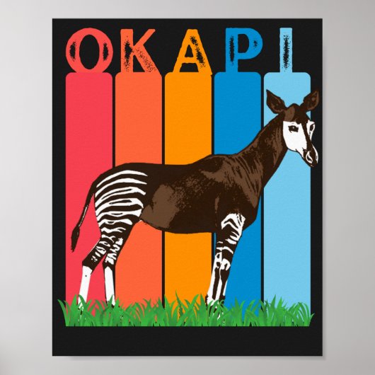 Okapi Fan Colorful Bars Poster (Voorkant)