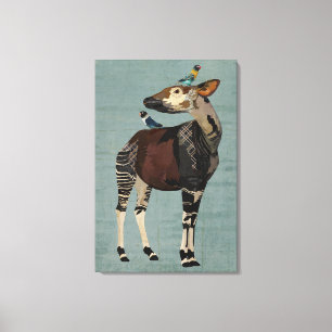 OKAPI & FEATHERS CANVAS AFDRUK