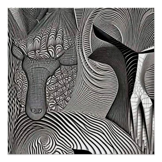 Okapi in camouflage perfect poster (Voorkant)
