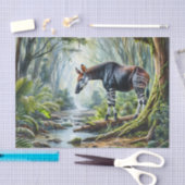 Okapi In Rainforest Watercolor Art Tissuepapier (Craft)