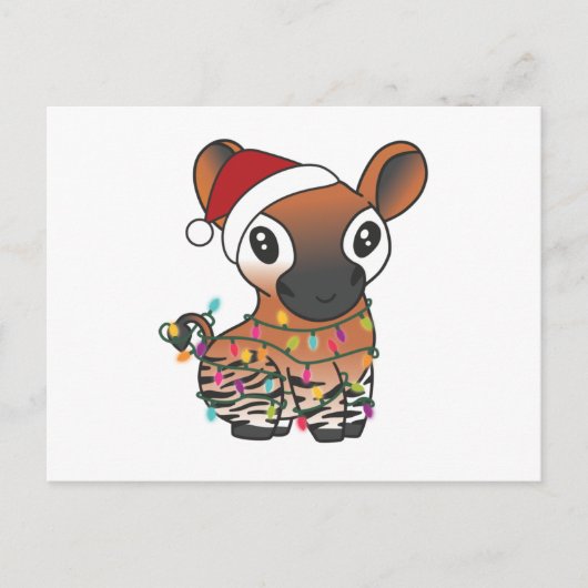 Okapi Kerstsneeuwwinterdieren Okapis Postcar Briefkaart (Voorkant)
