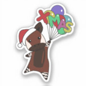 Okapi-kerstsneeuwwinterdieren Okapis Sticker (Voorkant)