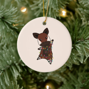 Okapi-kerstwinterdieren Okapis-keramiek Keramisch Ornament