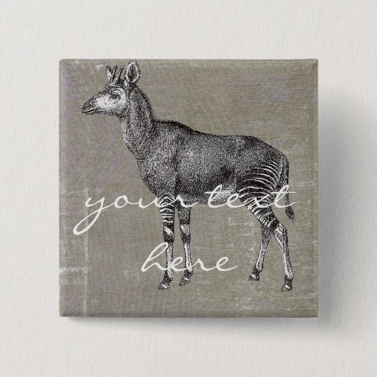 okapi vierkante button 5,1 cm (Voorkant)