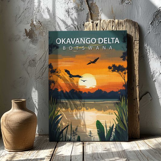 Okavango Delta Botswana Impression sur toile Art a