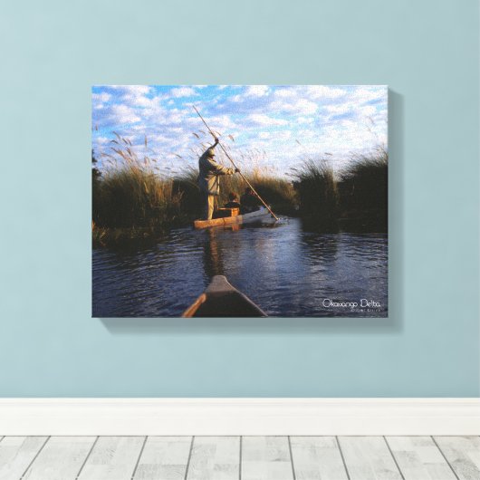 Okavango Delta Canvas Afdruk (Insitu (Houten vloer))