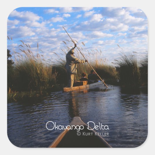Okavango Delta Vierkante Sticker (Voorkant)