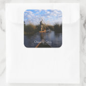 Okavango Delta Vierkante Sticker (Tas)