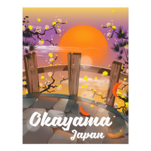 Okayama Japanse kersenbloesem poster. Foto Afdruk