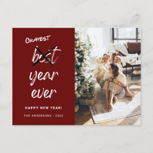 Okayest Year Ever Photo Family Nieuwjaar maart Briefkaart