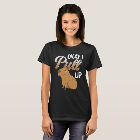 Oké, ik trek Capybara Hydrochoerus hydrochaeris om T-shirt (Voorkant volledig)