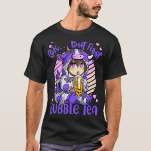 Oké, maar het eerste belletje Tea Boba Koe Blue Ki T-shirt