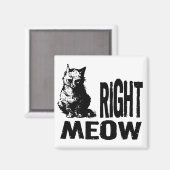 Oké, MEOW. Funny Evil Kat Magneet (Voorkant / Achterkant)