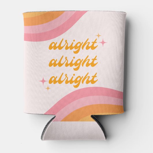 Oke, Oke, Oke Groovy Roze & Sinaasappel Blikjeskoeler (Voorkant)