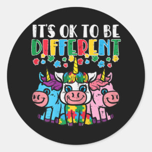 Oké om een ander autisme-bewustzijn te zijn vandaa ronde sticker