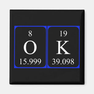 Oké, periodieke tekstmagneet magneet