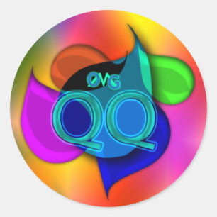 Oke! qq! ronde sticker