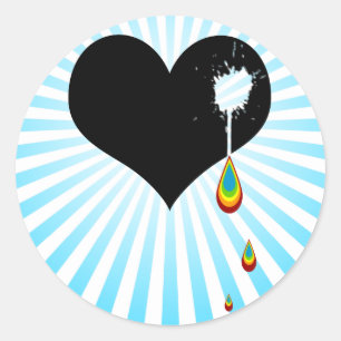 Oke. regenbooghart. ronde sticker